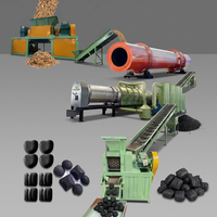 Compacteur de charbon de coco DANUBE pour résidus d'olive, coques de palmiste, balles de riz, ligne de production de charbon avec moteur AC, haute capacité continue