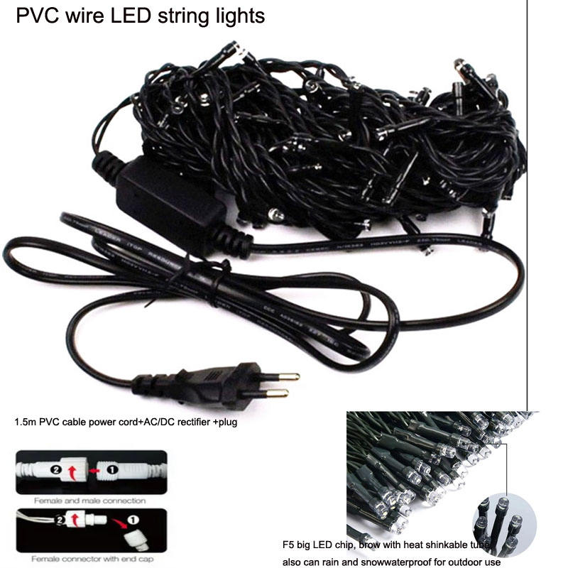 5m 10m Clear PVC Fairy LED String Lights 220V Connectable Type IP20 ...