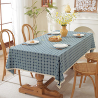Nappe Moderne Style Nordique en Lin-Coton Jacquard Uni Tissé – Housse de Table Simple – Vente au Détail et en Gros Disponibles