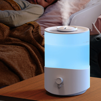 Humidificateur d'aromathérapie électrique 2,5 L pour chambre et bureau - Remplissage et nettoyage faciles - Utilisation pour grandes pièces - Silencieux 28 dB - LED à changement de couleur