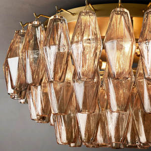 Retro American Smoke Glass Flush Mount Chandelier For Villa Hotel Bedroom Italian Designer Murano Smoke Glass Ceiling Lamp - Product Image 3