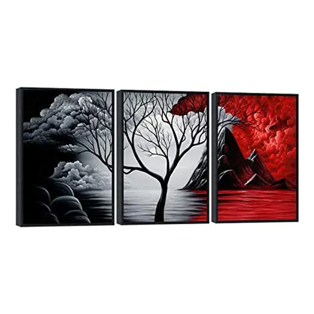 Art Extra Large Size Framed Canvas Art Prints Wall Art the Cloud Tree Abstract Pictures Paintings for Living Room Home Frame