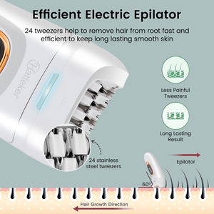 Épilateur électrique rechargeable Hatteker pour femme, épilateur corporel, épilateur de poils des jambes, épilateur de poils des mains, pince à épiler 2 en 1, épilateur corporel - Product Image 4