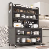 Meuble de cuisine multi-niveaux SHINING avec structure en acier, sur pieds, couleurs OEM, étagère de rangement portable pour la cuisine domestique