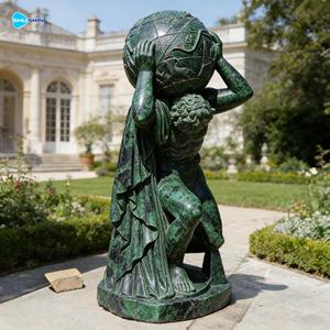 تمثال أطلس روماني كلاسيكي بالحجم الطبيعي من الرخام الأبيض يحمل الأرض - Product Image 5