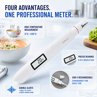 ANBACHI HI-SALT 500 / 1000 Medidor de Salinidad Digital de Alta Temperatura Recargable por USB-C para Pruebas de Alimentos