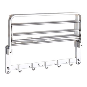 Factory Outlet Hot Selling Cheap Wall-mounted 304 Folding <b>Shelf</b> Foldable Towel Rack Bathroom Cloth Rack - Product Image 3