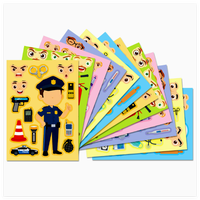 6 autocollants professionnels à coller sur le visage, à thème dessin animé, en papier imprimé, imperméables, pour l'orientation scolaire et le divertissement (lot de 6 pièces)