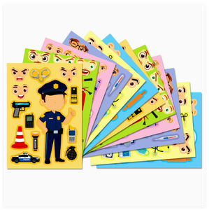 6 autocollants professionnels à coller sur le visage, à thème dessin animé, en papier imprimé, imperméables, pour l'orientation scolaire et le divertissement (lot <span class=keywords><strong>de</strong></span> 6 pièces) - Product Image 4