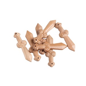 Colgante de espada de madera de durazno Linglong Pavilion de 5.5 cm, tallado en relieve, suministro para manualidades DIY, accesorio de decoración para el hogar - Product Image 5