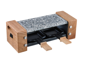 Mini-<span class=keywords><strong>raclette</strong></span> électrique avec poignée en bois, surface antiadhésive, collecteur d'huile amovible, contrôle mécanique de la température pour - Product Image 2