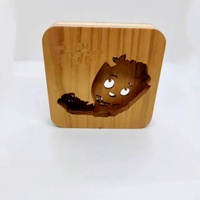Lampe de nuit LED 3D moderne et minimaliste à thème amour, réutilisable, DIY, couleur personnalisable, tableau acrylique transparent effaçable, support en bois