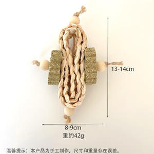 Juguete Masticable para <span class=keywords><strong>Roedores</strong></span>, Hámster, Conejo, Cobaya, Pastel <span class=keywords><strong>de</strong></span> Hojas <span class=keywords><strong>de</strong></span> Maíz, Heno, Cuerda Tejida para Morder, Alivio del Aburrimiento - Product Image 4