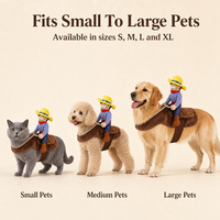 Costume de cosplay amusant pour chien, tenue d'hiver en peluche pour transformation de chien ou chat en cavalier, Père Noël ou pirate, pour Noël et Halloween, pour grands chiens et chats