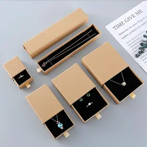 사용자 정의 디자인 크래프트 종이 보석 작은 서랍 상자 골드 스탬핑 로고 폐쇄 슬라이드 향수 선물 상자