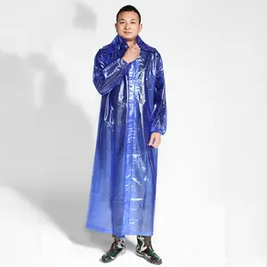 Monsoon Rain Long Coat impermeabile PVC trasparente materiale resistente impermeabile campeggio Outdoor Travel Rain Poncho giacche