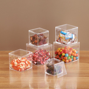 Tùy Chỉnh Acrylic <span class=keywords><strong>Cube</strong></span> Lưu Trữ Bin Hiện Đại Độc Lập Nắp Nhà Bếp Gia Đình Wedding Party Kẹo Sô Cô La Bao Bì Hạt Giống Lưu Trữ - Product Image 3