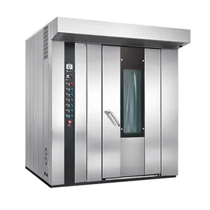 Industriële Commerciële Automatische Broodproductie Machine 32 Trays Gas Roterende Oven Voor Bakkerij