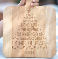 Planche à découper carrée personnalisée en acacia en forme de pagaie bloc à découper de cuisine pour Noël