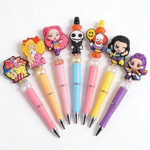 Cuentas sueltas redondas de PVC con diseño de <span class=keywords><strong>perlas</strong></span> flocadas Kawaii para niños, para manualidades, bolígrafos y joyería DIY - Product Image 3
