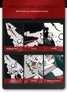 Alicates pelacables plegables al por mayor, herramienta manual multifunción para electricistas, para enrollar y crimpar - Product Image 5