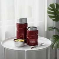 Nouvelle boîte à lunch isotherme portable grande capacité, épaisse, résistante aux chutes, double paroi en acier inoxydable, maintien au chaud 12-24 heures