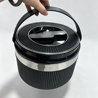 Lot de 3 chauffe-plats isothermes en acier inoxydable 2,5L/5L/8L avec poignée SA pour la restauration et le stockage alimentaire