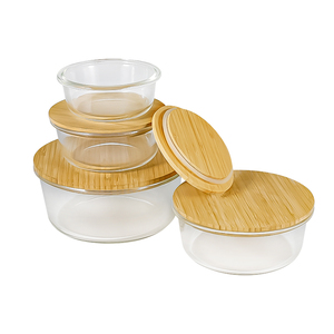 มัลติฟังก์ชั่ไม้ไผ่ภาชนะเก็บอาหารขายส่ง housewares Bento กล่องแก้ว Made in China - Product Image 3