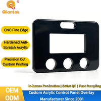 Panel Frontal Acrílico Transparente Personalizado con Revestimiento Duro 4H-6H Antiarañazos, Borde Redondeado de Precisión CNC y Membrana de Corte