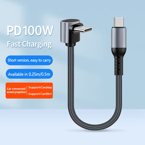 Nouveaux produits Câbles de données USB C à angle droit robustes et durables 90 degrés Type C Câble de charge rapide pour Carplay Chargeur <span class=keywords><strong>iPhone</strong></span> - Product Image 2