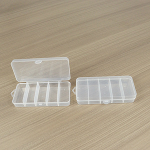 Transparent Plastic Storage Box 5 Compartments Rectangle For Fishing Tackle Electronic Components Tools Organizer - Product Image 1