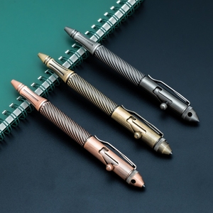 Elegante Bolígrafo Táctico de Defensa Personal EDC, Bolígrafo de Alta Resistencia con Mecanismo de Gatillo, Estilo Vintage en Latón - Product Image 5