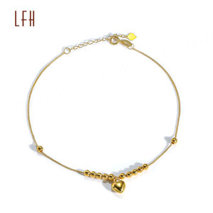 Pulsera de Oro Au750 de 18k, Oro Real de 18k, Diseño de Corazón Ligero Original, Joyería de Oro Saudí, Empeñable, Oro Real de 18k - Product Image 4