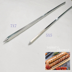 Brocheta Universal de Acero Inoxidable para Kebab, Brochetas Cuadradas Giratorias para Barbacoa - Product Image 1
