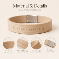 Bracelet en cuir personnalisé pour commémoration, gravure de nom sur mesure, bracelet de poignet unisexe pour hommes et femmes, cadeau en gros