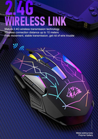 Souris sans fil 2,4G Wolf X18 avec recharge, accessoires informatiques, souris de jeu mécanique lumineuse pour ordinateur portable et bureau