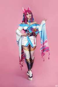 วิกผมสังเคราะห์ Ainizi ลีกออฟเลเจนด์ อาห์ริ สปิริต บลอสซัม สกิน คอสเพลย์ พร้อมหูและกระดิ่ง - Product Image 2