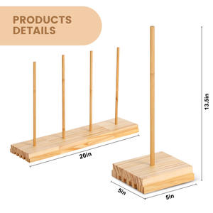 2026 support <span class=keywords><strong>de</strong></span> support <span class=keywords><strong>de</strong></span> beignet chaud en bois Bagel support <span class=keywords><strong>de</strong></span> beignet affichage Table à Dessert 4 chevilles bois beignet empileur <span class=keywords><strong>tour</strong></span> supports pour douches nuptiales - Product Image 2