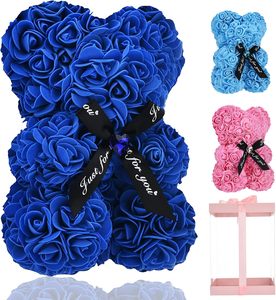 Ours en mousse de polystyrène avec roses artificielles, grand ours en peluche pour la Saint-Valentin, cadeau pour petite amie - Product Image 1