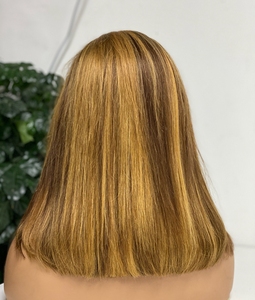 Lutin-perruque Bob lisse Blonde à reflets, coupe Pixie, cheveux naturels blonds, sans perte, cheveux bruts - Product Image 6