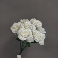 LE-475 Vente en gros de bouquets de roses noires artificielles en soie à 9 têtes, bouquet de fleurs artificielles pour la décoration de fête, photomaton et décorations de vacances