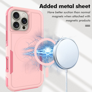 Coque de téléphone pour fille, couleur rose, avec aimant pour <span class=keywords><strong>iPhone</strong></span> 17 16 15 <span class=keywords><strong>14</strong></span> 13 <span class=keywords><strong>Pro</strong></span> <span class=keywords><strong>Max</strong></span>, protection antichoc, pare-chocs, coque <span class=keywords><strong>iPhone</strong></span> - Product Image 6