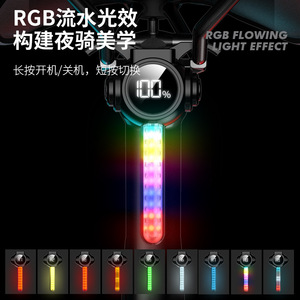 Luz Trasera Inteligente para Bicicleta con Sensor de Freno LED, Estilo Lágrima, para Ciclismo Nocturno, 3W W8 - Product Image 2