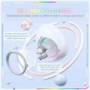 Audífonos <span class=keywords><strong>Bluetooth</strong></span> <span class=keywords><strong>Onikuma</strong></span> T302 Más Vendidos en Alibaba - Carcasas Desmontables DIY, Iluminación RGB, Baja Latencia para Juegos y <span class=keywords><strong>Bluetooth</strong></span> 5.3 - Product Image 3