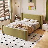 Neues cremeweißes Massivholz bett, modernes helles Luxus-Einzel-und Doppelbett, Schlafzimmer ablage
