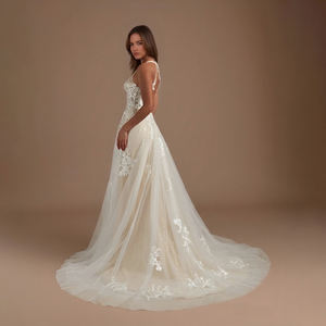 TEENYEE Sexy con paillettes e lustrini con scollo all'americana abiti da <span class=keywords><strong>sposa</strong></span> da <span class=keywords><strong>sposa</strong></span> con scollo a V abiti da sera per <span class=keywords><strong>sposa</strong></span> - Product Image 3