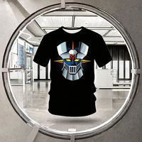 T-shirt décontracté pour hommes et enfants Général Basic Anime Robot Streetwear 3D Imprimé 100% Polyester Teint Uni pour Garçons et Filles