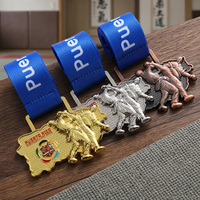 Médailles de sport en métal personnalisées pour les arts martiaux de Porto Rico : Taekwondo, Judo, Karaté – Alliage métallique avec motif de combattant 3D en relief