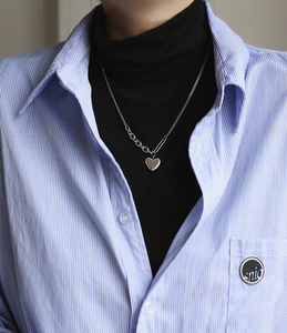 Collier tendance en acier inoxydable avec pendentif cœur et diamant pour mariage, cadeau, bijoux de mode, symbole religieux - Product Image 5