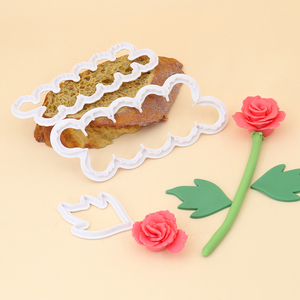 3pcs <span class=keywords><strong>Pivoine</strong></span> Simulation Biscuit Die Eco-Friendly Plastic Sugar Turning Die pour DIY Cake Direct Factory Sale Cookie Cutters - Product Image 1